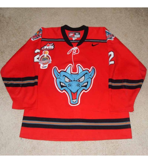 Custom WHL Kelowna Rockets 02 03 Shea Weber Third Hockey Jersey Red